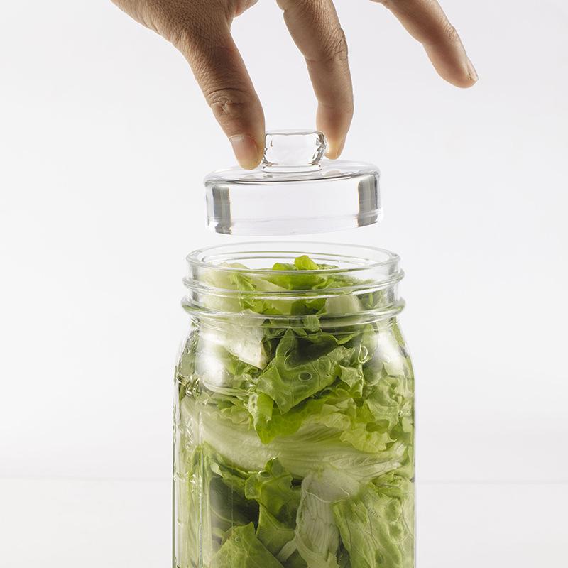 Fermentation Set, Wide Mouthed Bottle, Mason Jar, Fermentation Glass Weights with Easy To Grip Handle, Mason Cup, Wide Mouthed Heavy Stone