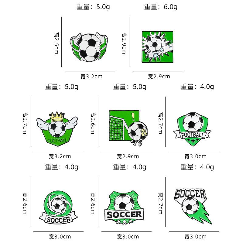 US, Canada and Mexico World Cup Football Brooch Cute Cartoon Alloy Oil Drip Personalized Backpack Accessories Sports Badges
