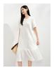 Jiuzi Anna Kou Light Human Style Cleanfit Spliced Pleated Dress for Women 2025 Summer New Style