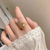 Opal Love Mori Ring Women'S Light Luxury Niche Exquisite High Sense Open Moonstone Pearl Ring