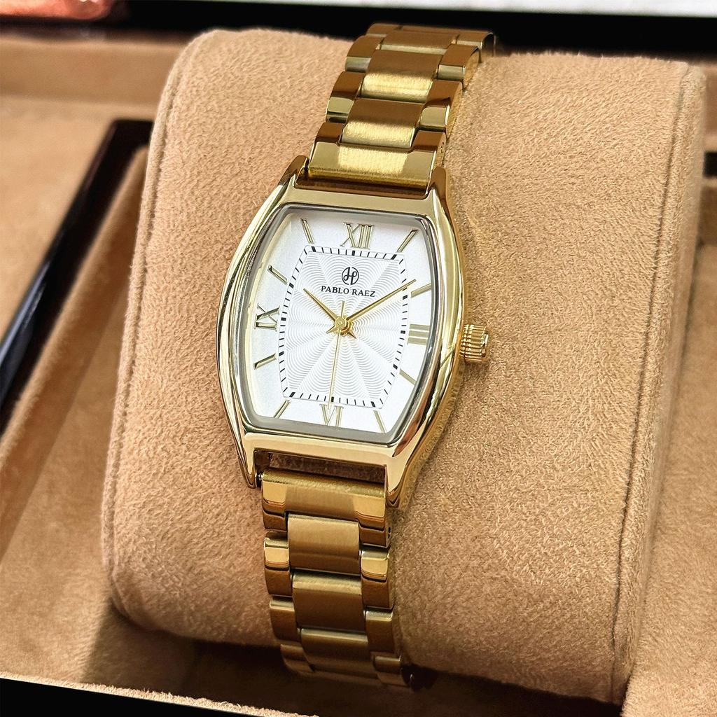 Women Quartz Watch Gold Bracelet Watch Temperament Ladies Fashion light luxury Clock Watches Has box and regulator