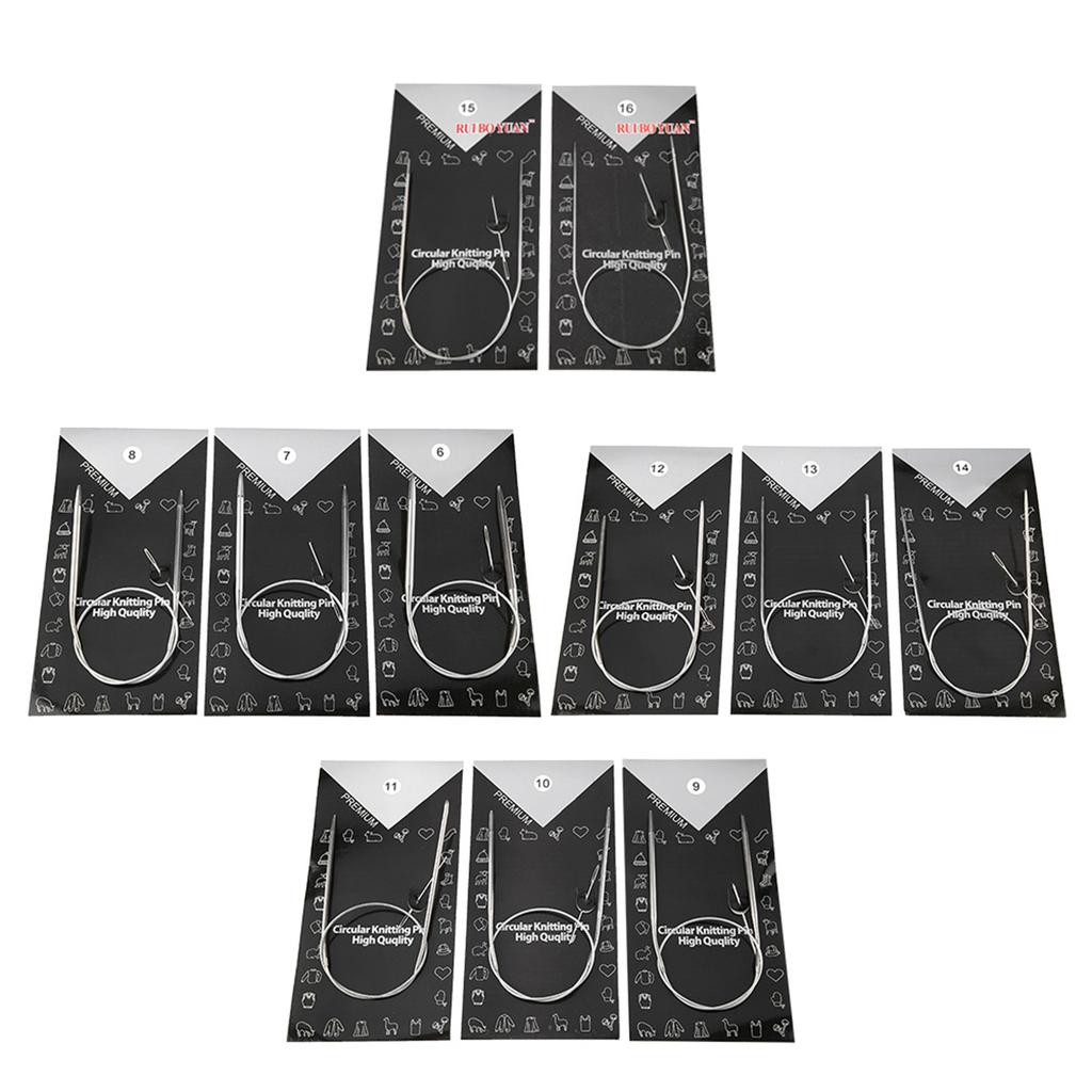 11pcs 436580cm Multi Size Circular Knitting Needle Handcraft Sweater Weave Needle Set(80cm)
