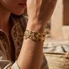Chunky Starfish Leaves Stainless Steel Cuff Bracelet for Women High Polished Gold Plated Wide Bangle Summer Party Jewelry Gift
