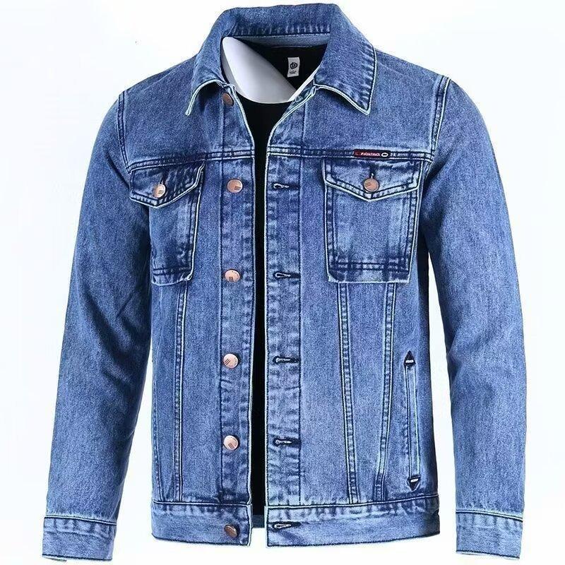 Korean version of casual denim jacket trendy brand ruffian handsome Hong Kong style advanced sense large size men's handsome trendy spring top