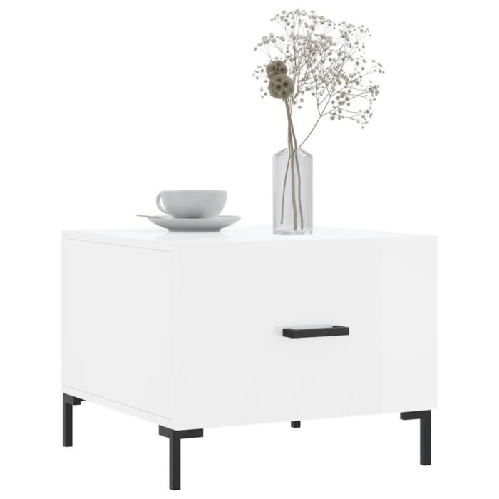 VidaXL Coffee Table High Gloss White 50x50x40 Cm Engineered Wood 829400