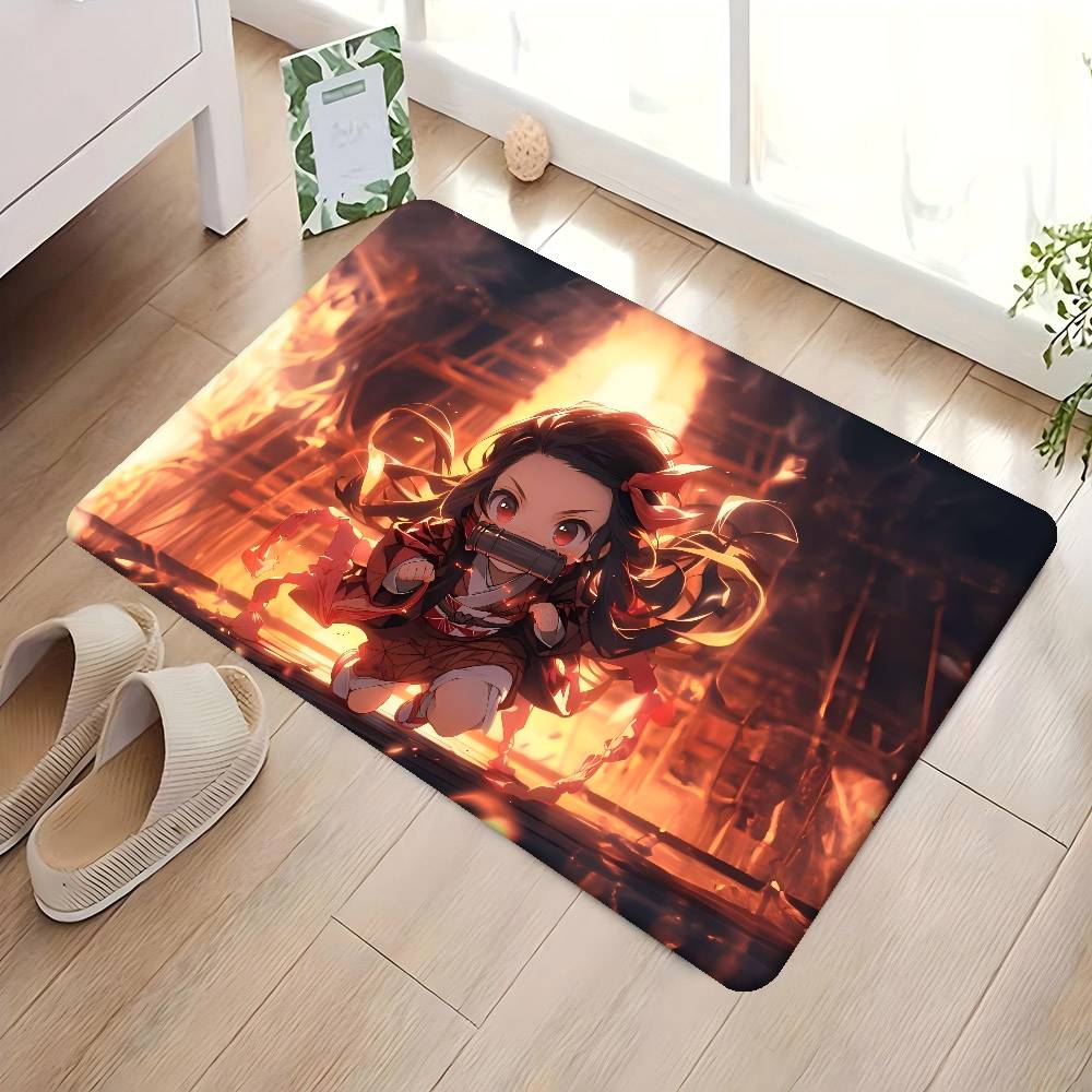 1PC Anime Charater Nezuko Door Mat Washable Non-Slip Living Room Sofa Chairs Area Mat Kitchen Doormat Area Rug