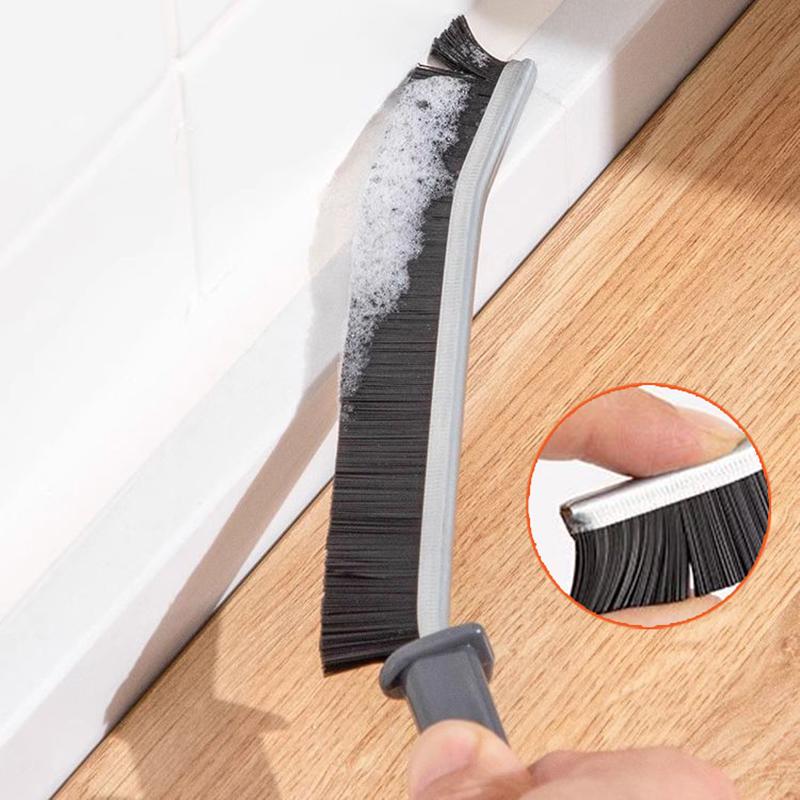 Tiles Grout Cleaner Brush Long Handle Durable Household Cleaning Brush Bathroom Floor Door Window Gap Remove Dust Nylon Brush