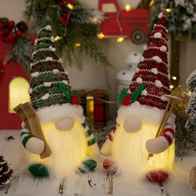 2024 NEW Glow Dwarf Dolls Christmas Decorations Knitted Glowing Doll with Light for Home Christmas Ornament Xmas New Year