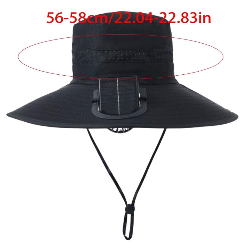Rechargeable Outdoor Fisherman Hat Built In Fan Solar Charging Lightweight Breathable Sun Protection For Men Women