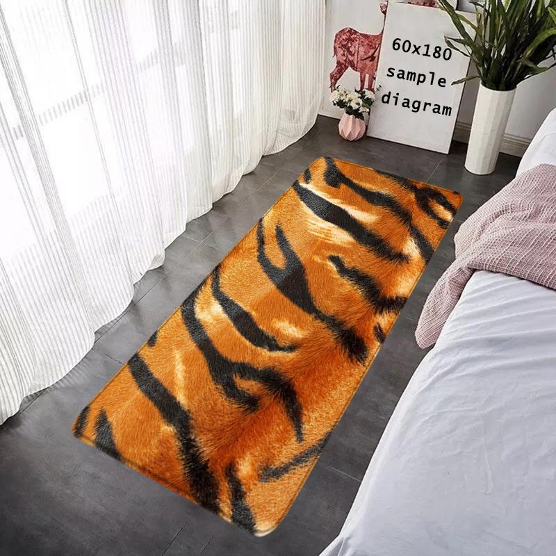 Doormat Flannel Floor Mat Leopard Grain Indoor Foot Rug Bedside Mats Kitchen Corridor Water Absorbent Carpet Ideal Balcony Decor