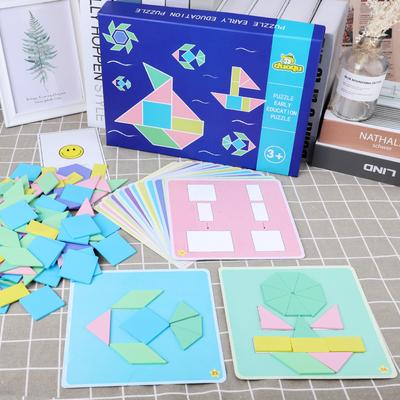 Puzzle Holzbaustein Kinder Früherziehung Puzzle Geometrische Dreidimensionale Form Kognitives Spielzeug Tangram