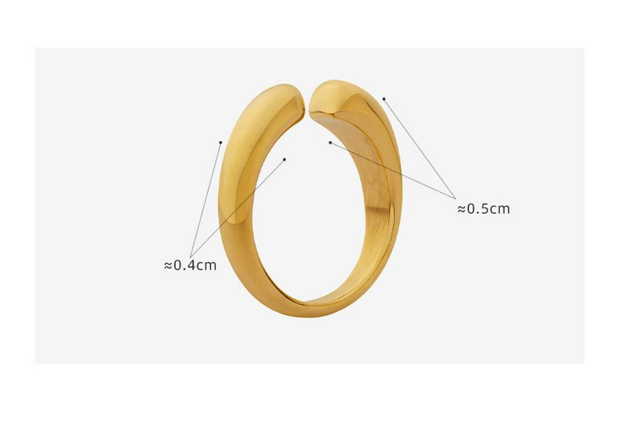 Minimalist Personalized Geometric Titanium Steel Ring, Non-Fading, Fashionable, 18K Gold-Plated, Versatile for Mix-and-Match.