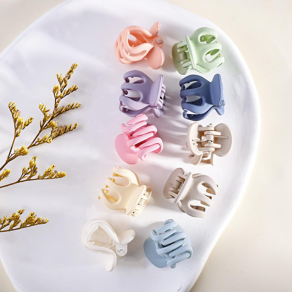 10pcs/set Simple Frosted Small Hair Claws For Girls Solid Color Acrylic Hairpins Barrettes Headwear Fashion Hair Accessories
