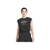 Sportswear Loose Retro Comfortable Soft Sports Vest Women Tops Black Velvet-Brown Sail HV2093-010