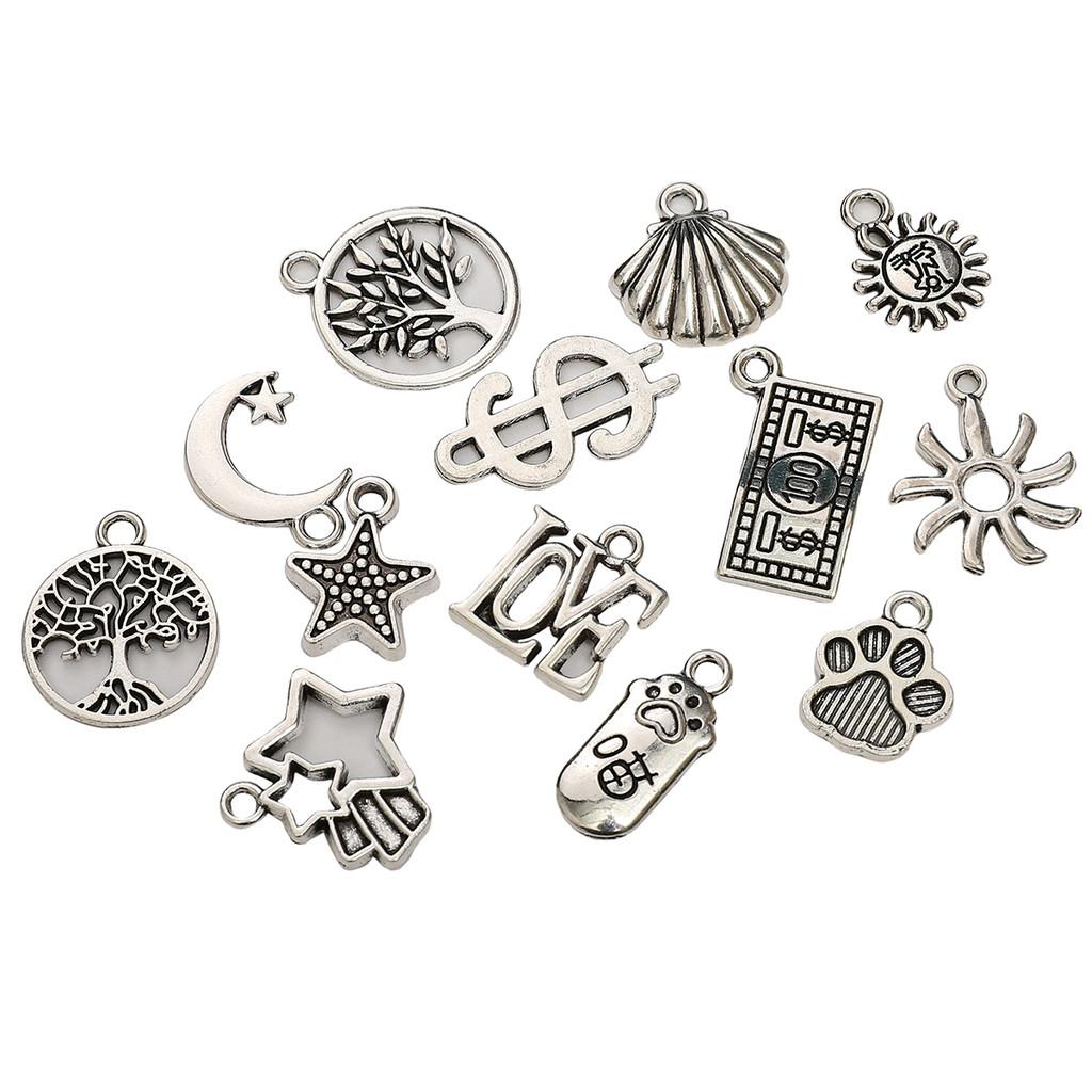 Alloy Pendant Moon Butterfly Five-pointed Star Charms for Bracelets Pendants Necklaces DIY Making Retro Charms Jewelry Accessories