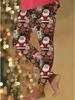 Damen Weihnachts-Festival-Drucke Stretch Yoga Leggings Fitness Laufen Gym Sport Aktivhosen