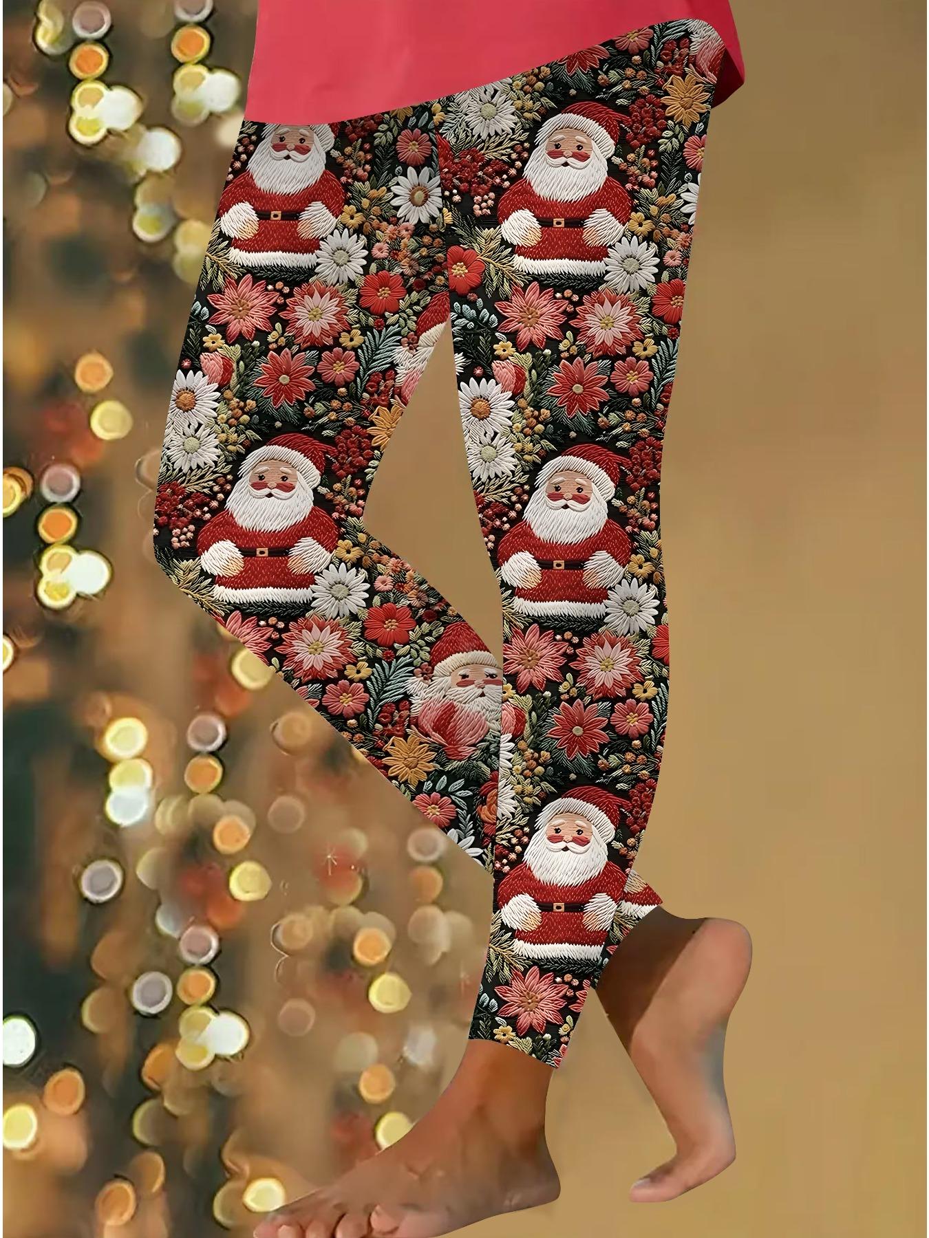 

Женские рождественские леггинсы для йоги с эластичными принтами, фитнес, бег, спортзал, активные штаны XXL зелёный