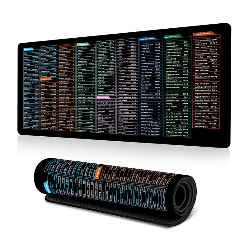 

400*900*3mm Mouse Mat Shortcut Keys Gaming Mouse Pad Anti-slip Large Desk Mat As Shown G