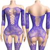 Plus Size Babydolls Clothes Sexy Fishnet Hollow Bodystockings Erotic Crotchless Lingerie Women Mesh See Through Baby Dolls Dress