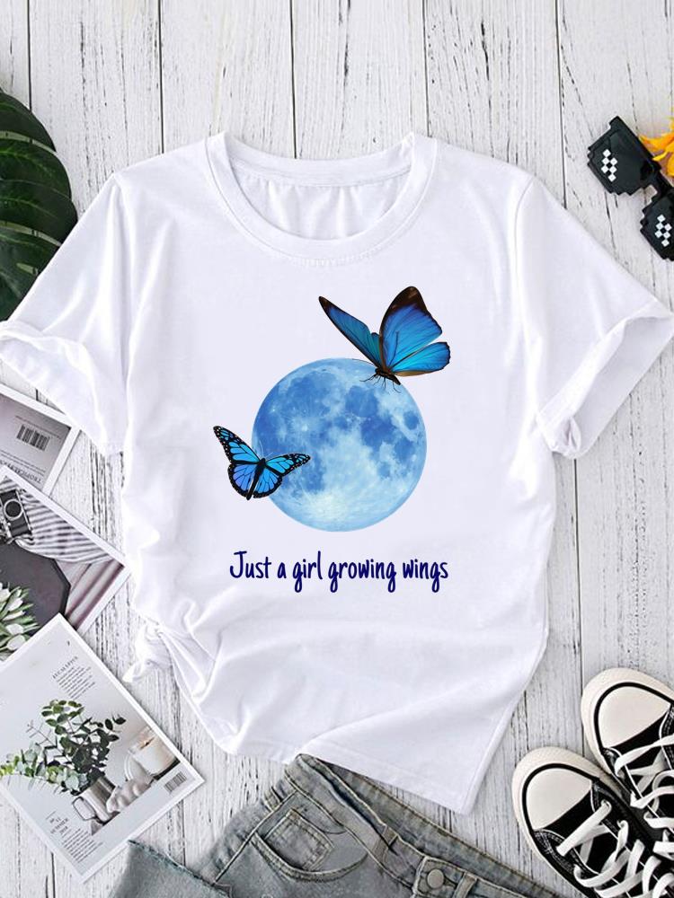 (Asian Size) Short Sleeve T-shirts Women's Top Print O-neck  Fashion leopard love heart Female Casual T Clothing Graphic Tee