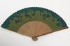 Folding Kyoto Craftsman with Fan in Paper Box [Hasegawa] Men's Fan, Made, Case, (Gourd Design, Green)