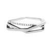 Adjustable Open Ring Women Men Sterling Minimalist Vintage Geometric Twist Chain Design