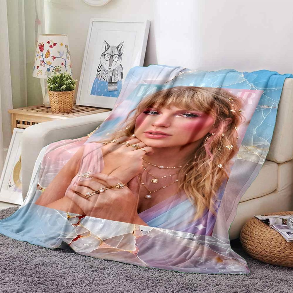 Taylor Swift Magazine Cover Blanket Soft Throw Blanket For Home Bedroom Bed Sofa Travel Office Solid Christmas Blanket