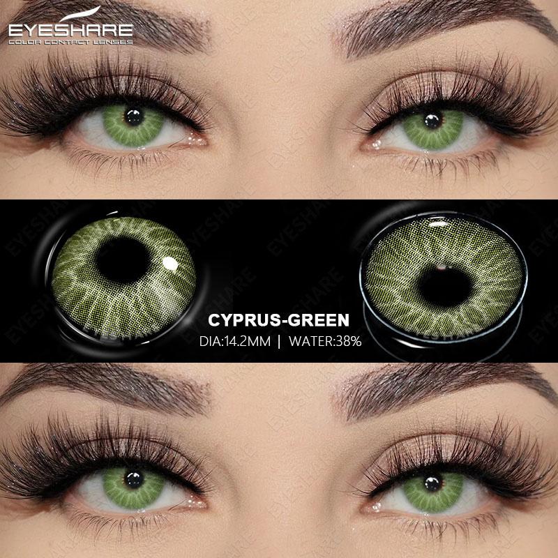 2Pcs Natural Color Contacts para olhos Lentes azuis Contatos de olhos castanhos Maquiagem anual de lentes Pupilas cinzas Uso para olhos