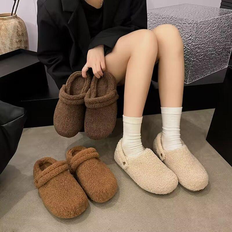 Breite Füße dicke Füße Damenschuhe Frühling und Herbst Samt Büro Tasche Kopf Halbschlappen Außenschuhe Ein Pedal Schwangere Schuhe Schwangerschaft Ödem