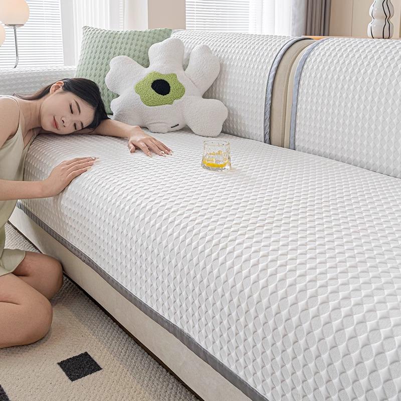 Ice Silk Sofa Cushion, Non-Slip, Advanced Sense, Summer Mat, Seat Cushion, Anti-Cat Paw, Non-Hair Sofa Cover, Cloth Cover, Cool Cushion