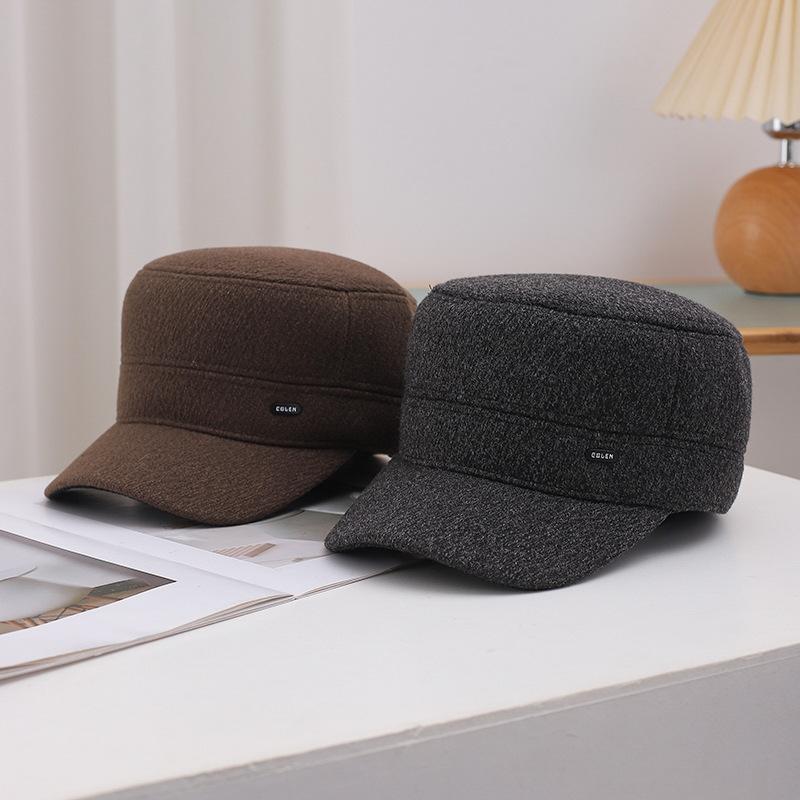 Hat Men's Winter Plus Velvet Thick Flat Top Hat Outdoor Cold Protection Fashionable Ear Protection Duck Tongue Warm Cotton Hat
