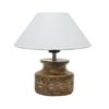 34.54 Cm Wood Table Lamp, Modern Base Fabric Lampshade for Home Office Cafe Restaurant, Carved Pot Bedroom, Dining Room, Inside Bed, Kitchen