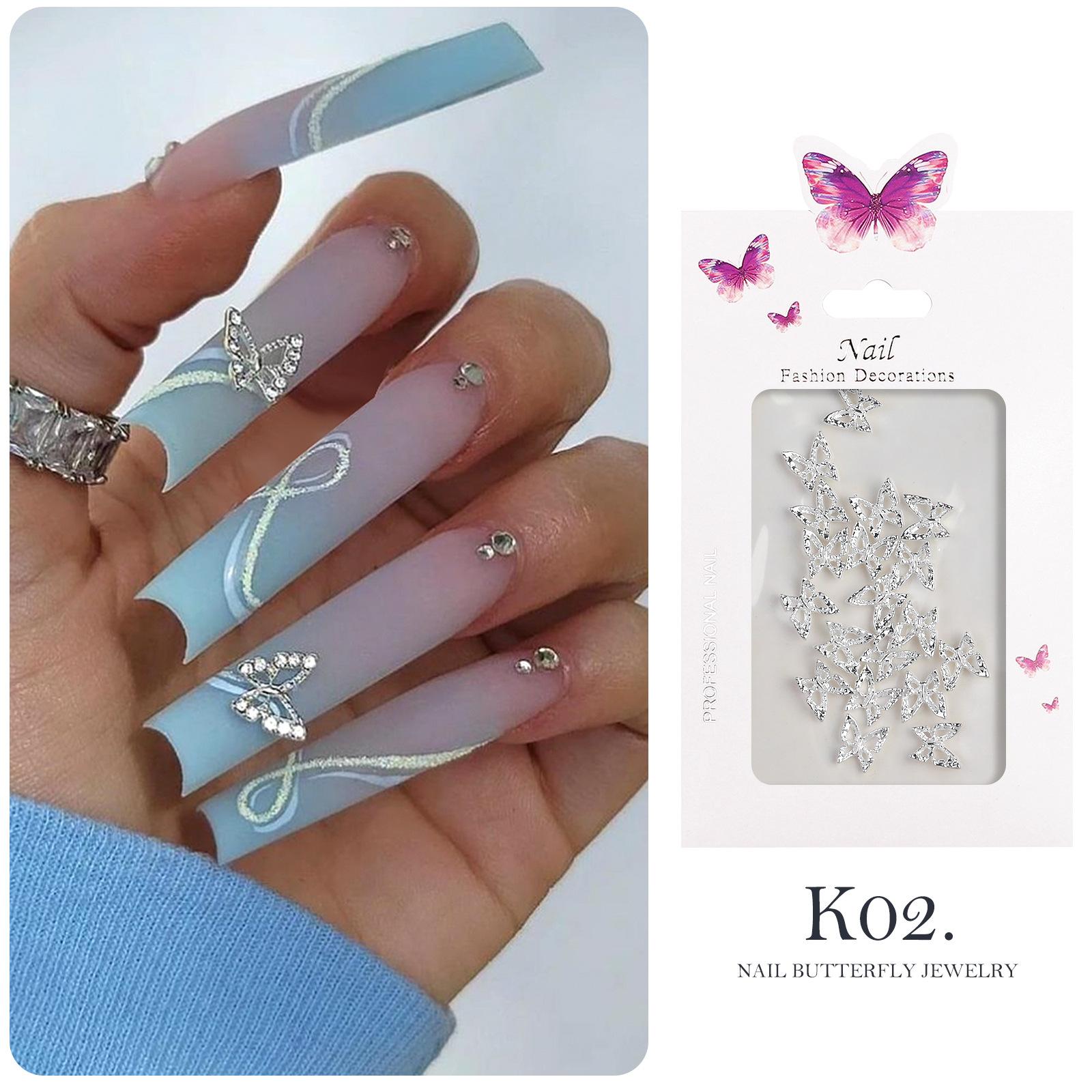 

20 шт. Сплав Бабочка Стразы для Ногтей 3D Стереоскопический Нейл-арт Роскошный DIY Дизайн Маникюра Аксессуары