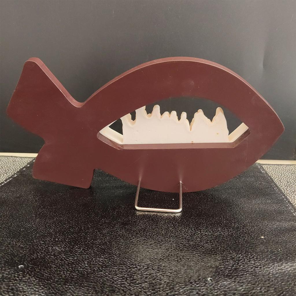 Fish Shape Last Supper Scene Statue Decorative Sculpture Ornaments Supplies for Festival Holiday New Year Party