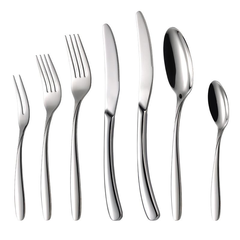 304 stainless steel knife and fork spoon cost Western tableware Opel high quality thickened mirror light steak knife and fork