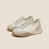 Women's 7cm Hidden Heel Leather Ballet Training Shoes - Breathable Soft Sole Height-Increasing Casual Sneakers