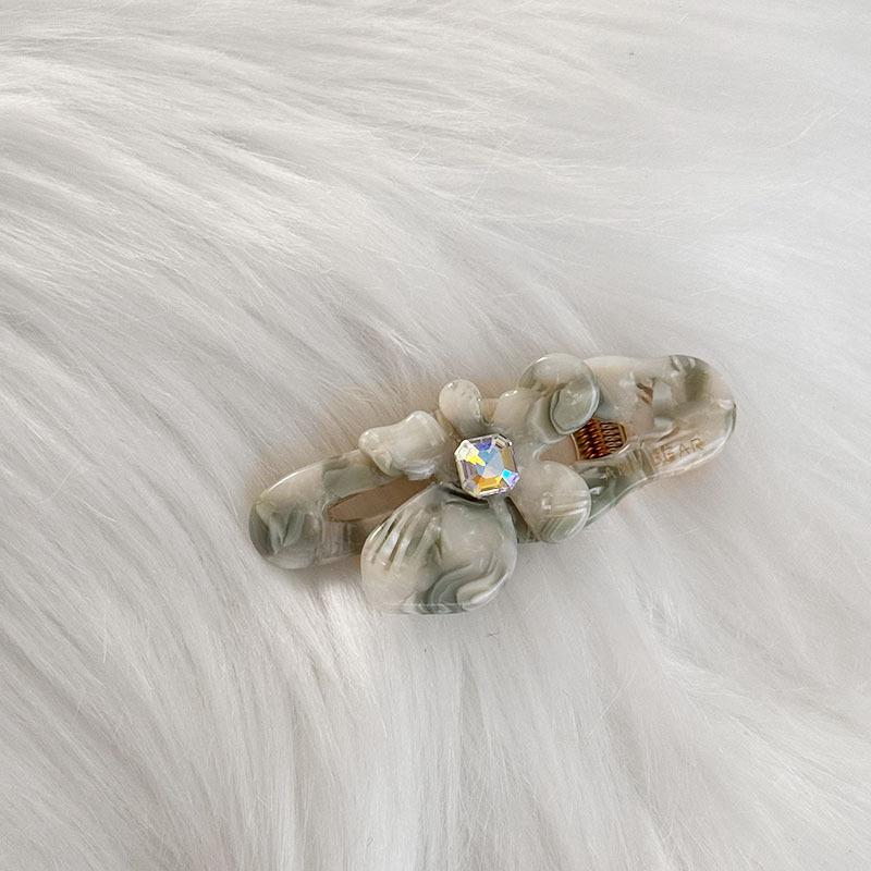 French Temperament Rhinestones Small Flower Hair Clip Acetic Edge Clip Bangs Clip Duck Beak Clip Top Clip Hair Accessories