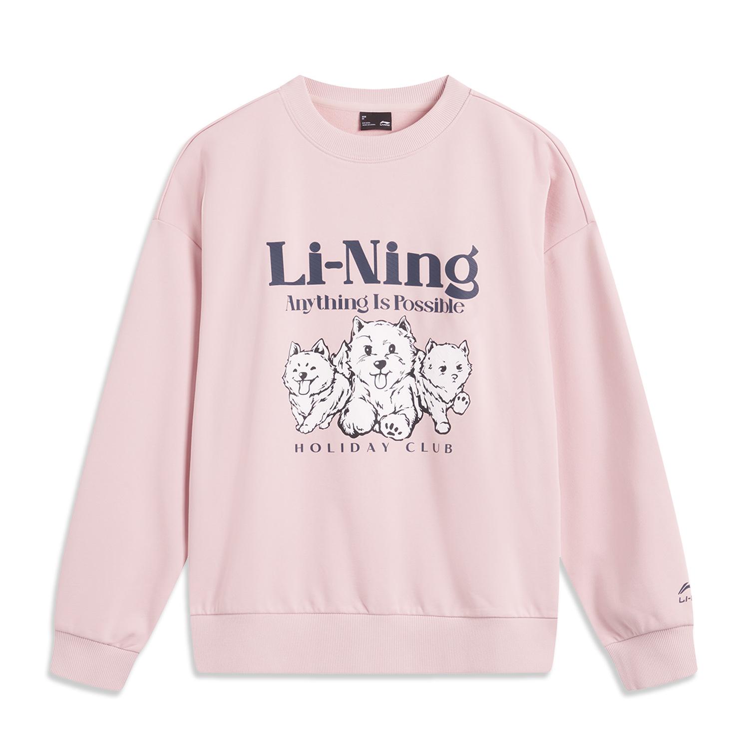 Li Ning Sports Life Collection Sweatshirt Women s Light Blush Pink AWDV360-4 L