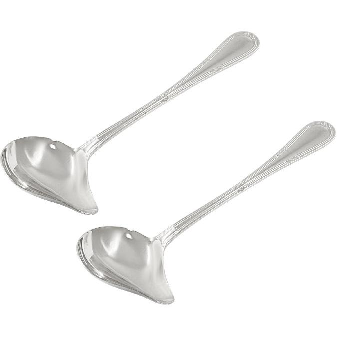 2 Pcs Stainless Steel Sauce Ladle with Pouring Spout, Long Handle Soup Ladle Gravy Ladle Sauce Drizzle Spoon Soup Spoon(Gold)