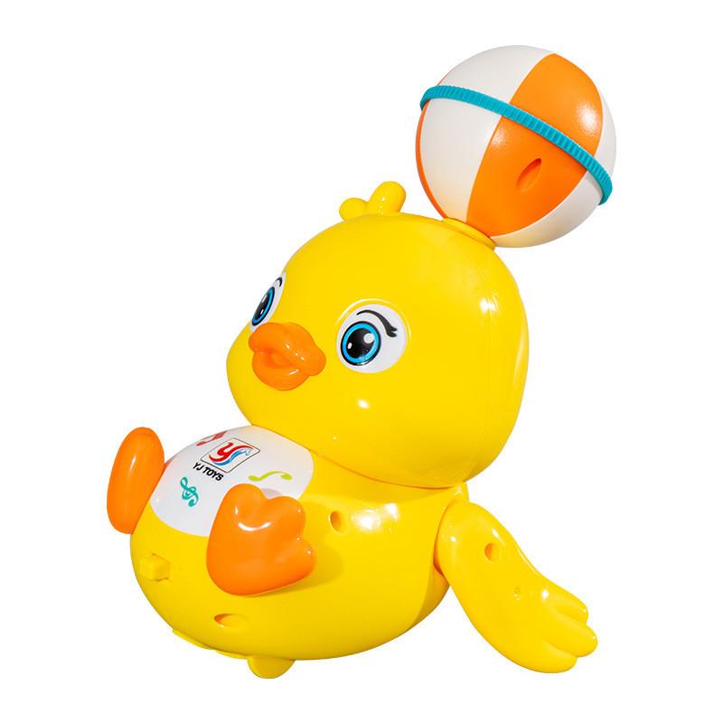 Top Ball Yellow Duck Light And Sound Toy With Rotating Effects For Kids And Toddler Play