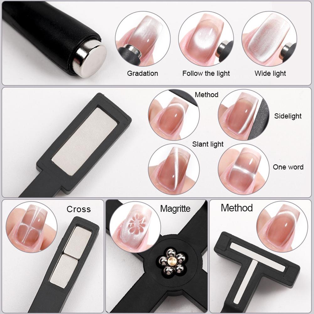 5 In 1 Multifunctional Cross Magnet Nail Art Strong Magnetic Cat Eye Magnet Magnet Cat Eye Magnet Cat's Eye Nail Art Tools