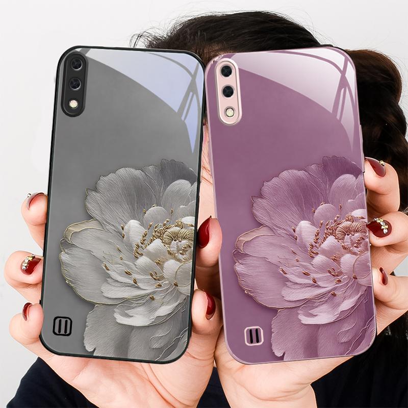 Gradient colored flowers For Samsung A01 A02 03 Core 04 05 06 10 12 13 14 5G 15 16 M02 12 Note 8 9 10 20 glass Ultra phone case