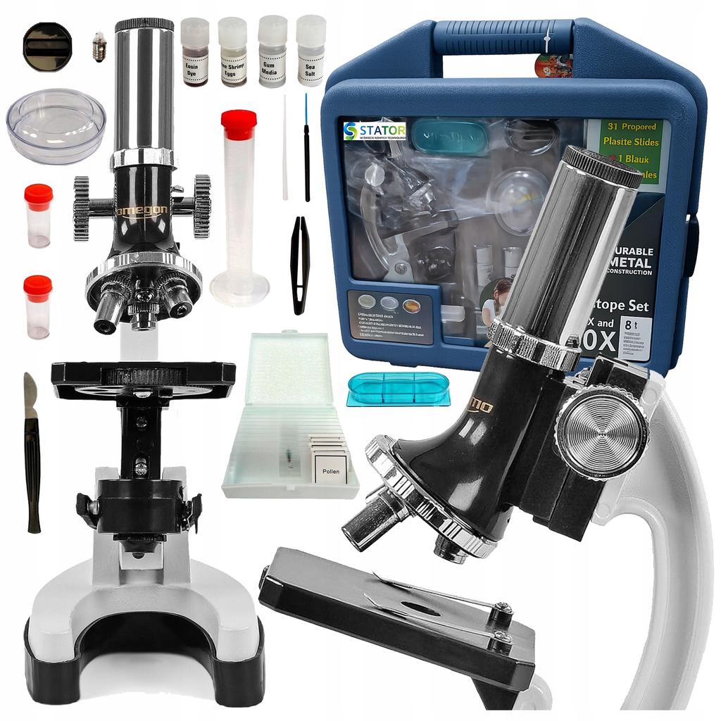 [PACZB] Educational microscope for children, suitcase, magnification 300x-1200x, set of 28 pieces, Z3309