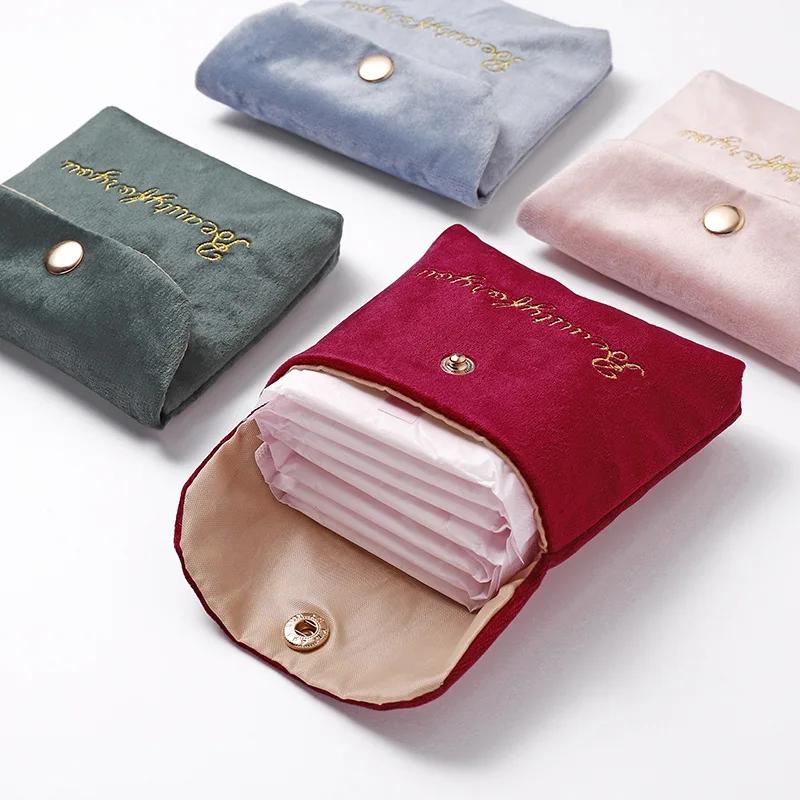 Women Cute Tampon Storage Bag Napkin Sanitary Pad Pouch Coin Purse Lipstick Earphone Organizer Case Credit Card Holder Bags