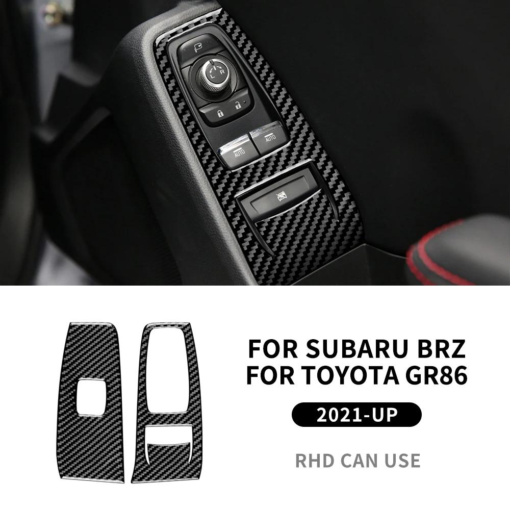Real Soft Carbon Fiber Sticker For Subaru BRZ Toyota GR86 2025 2025 2025 2025LHD RHD Door Window Switch Button Panel Accessories