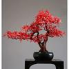 Artificial flowers potted plants wood decoration simulation bonsai green fake decor home office display maple leaves design