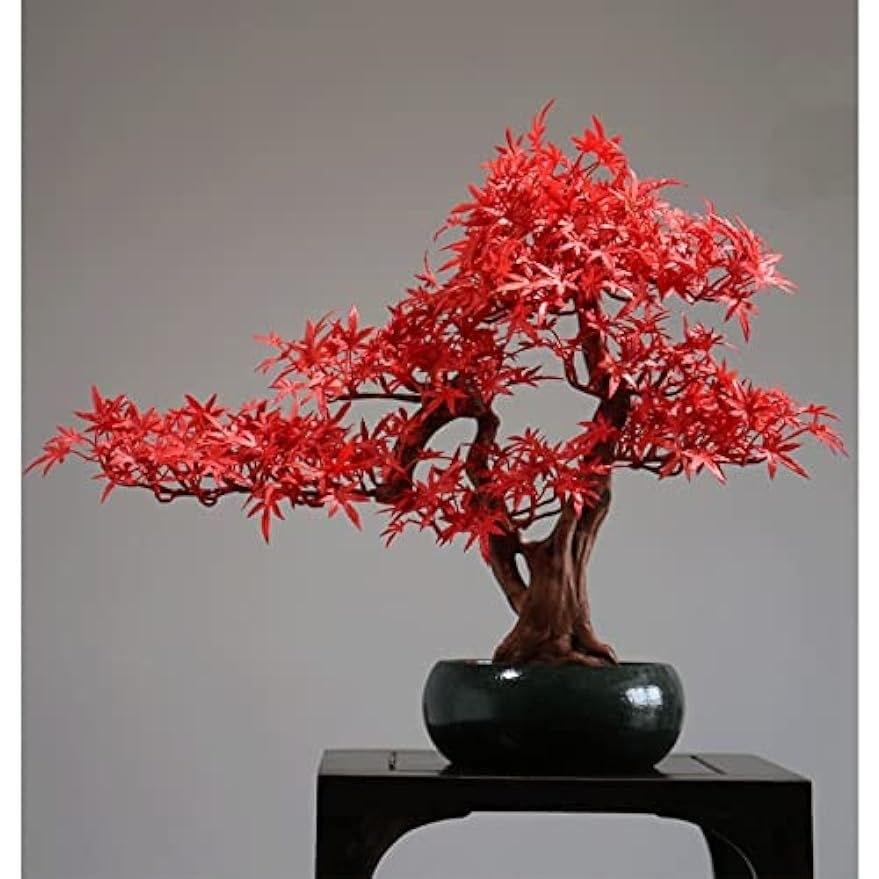 Artificial flowers potted plants wood decoration simulation bonsai green fake decor home office display maple leaves design