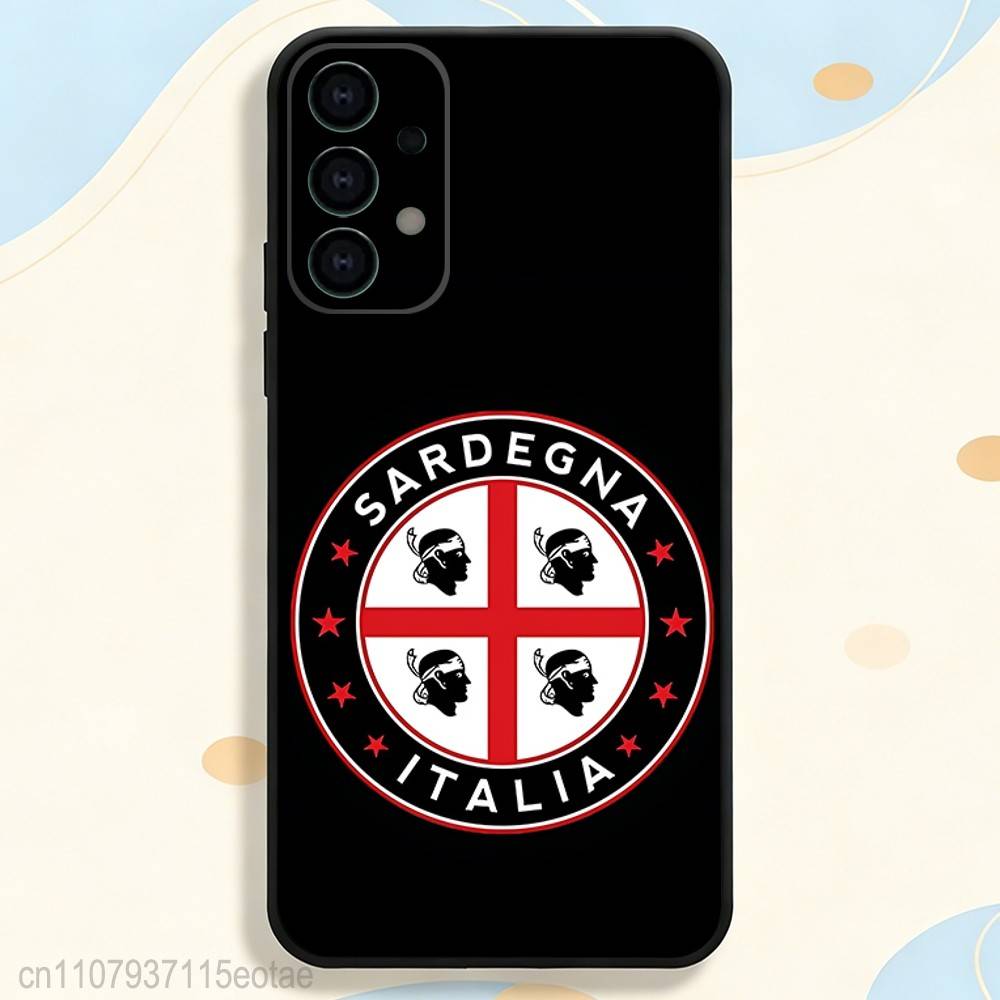 Flagge von Sardinien COOL Handyhülle Für Samsung S25,S26,S24,S21,S22,S23,S30,Ultra,S20,Plus,Fe,Lite,5G Schwarze Abdeckung