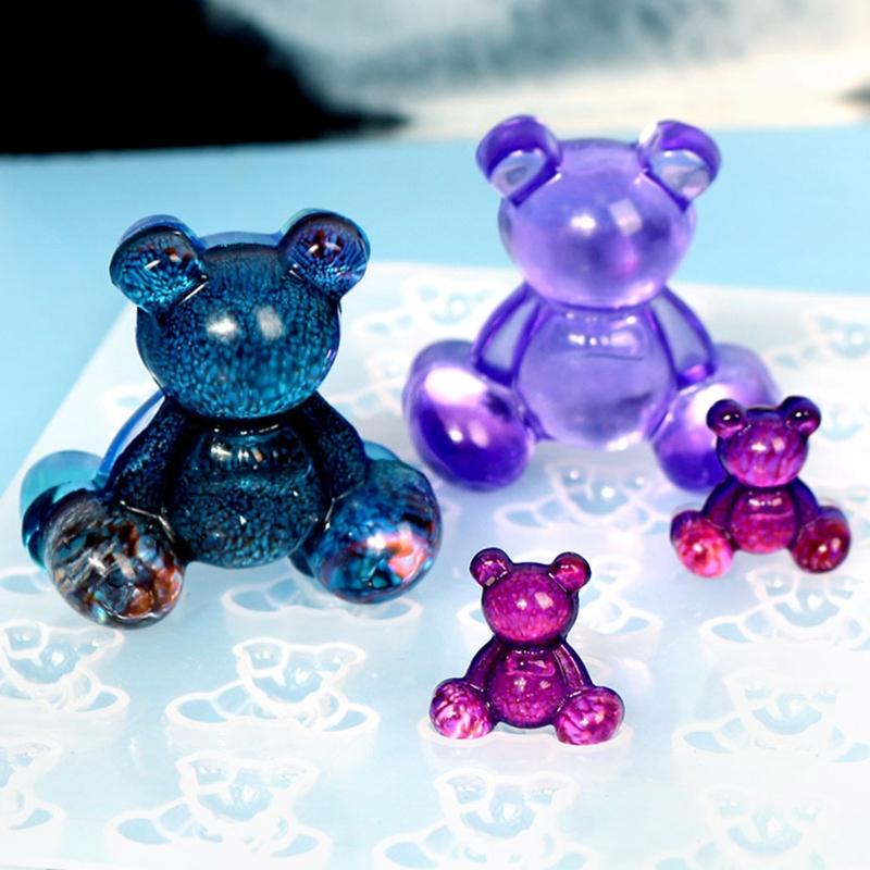 Bear Earring Silicone Mold Brooch Hair Pin Decorative Casting Mold Headwear Clip Mold DIY Craft Jewelry Making Supplies