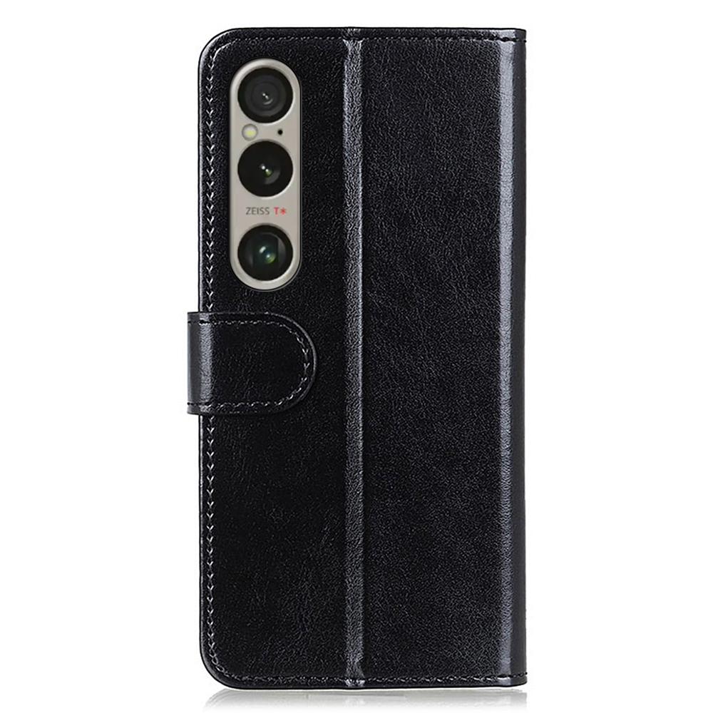 For Sony Xperia 1 VI Case PU Leather Crazy Horse Texture Phone Wallet Folio Cover